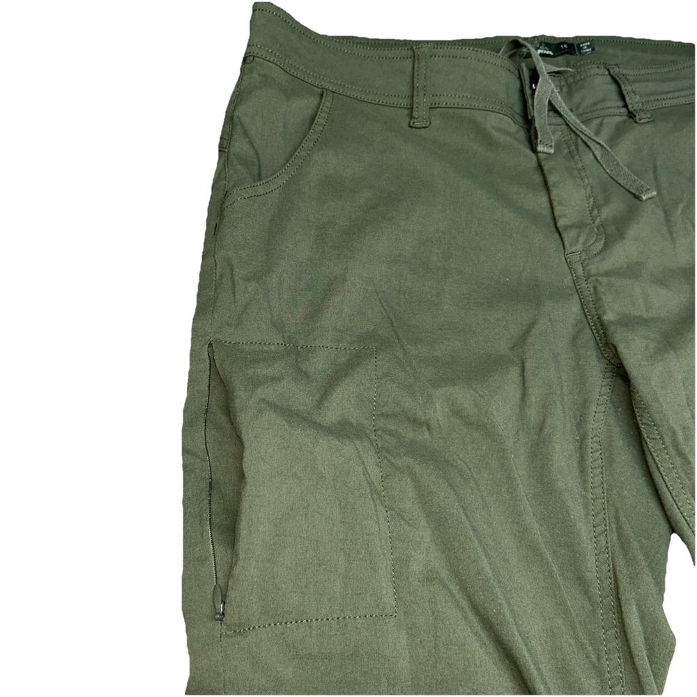 Prana Sage Green Wide Leg Convertible Outdoor Hiking Pants Size 16 Gorpcore - Picture 3 of 8